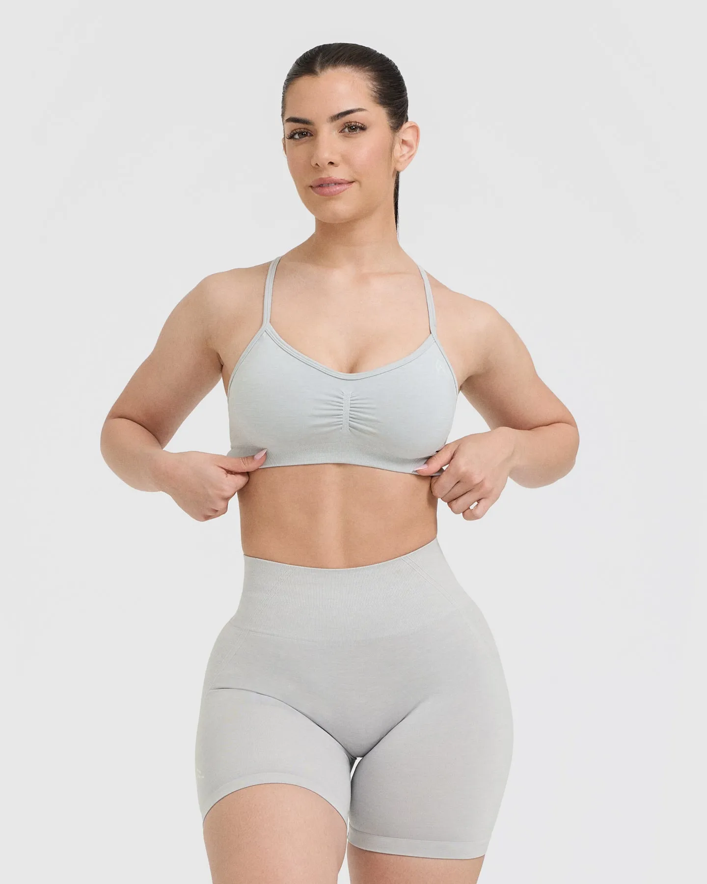 Effortless Strappy Bralette | Light Grey Marl sold by Oner Active