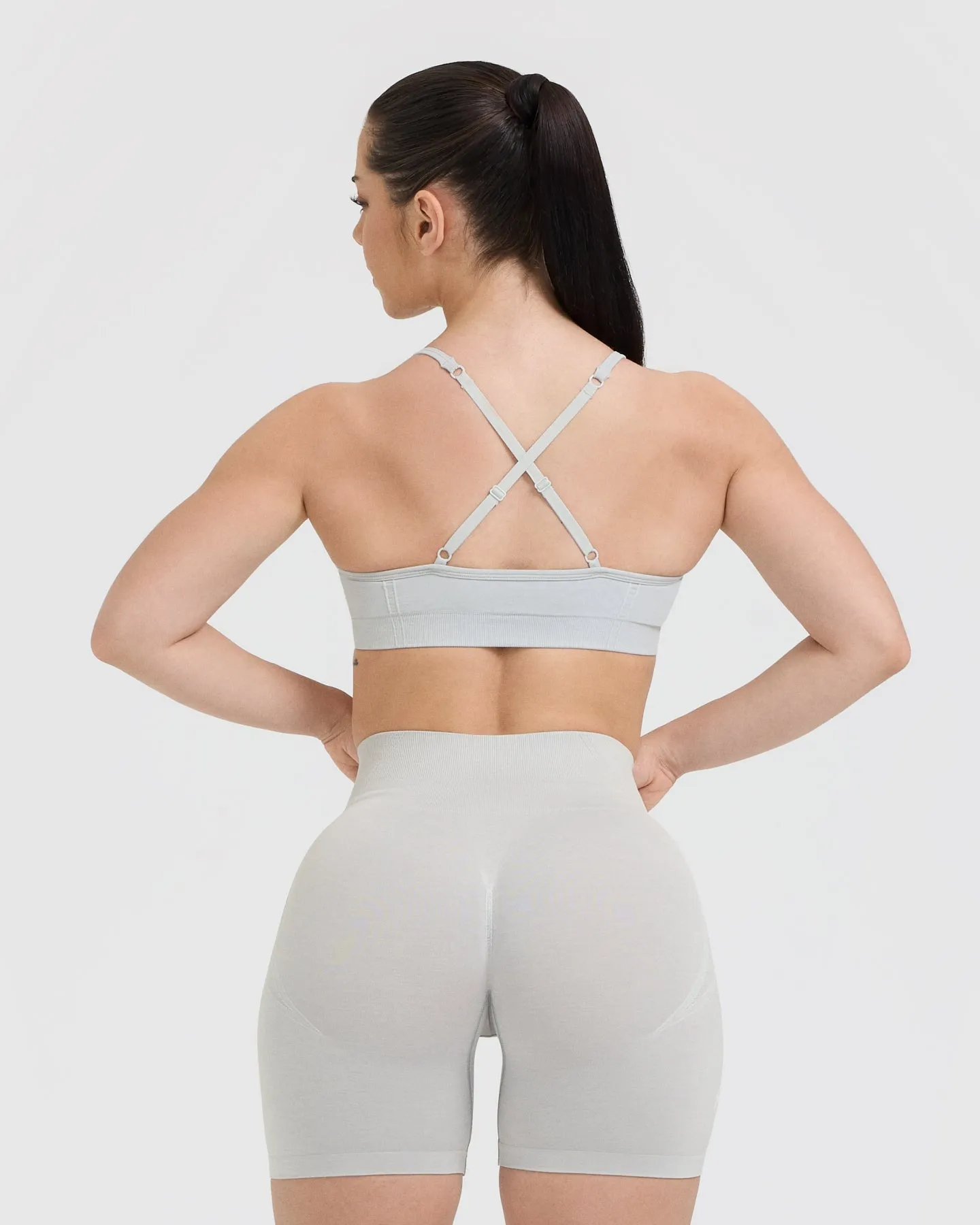 Effortless Strappy Bralette | Light Grey Marl sold by Oner Active product image thumbnail 2
