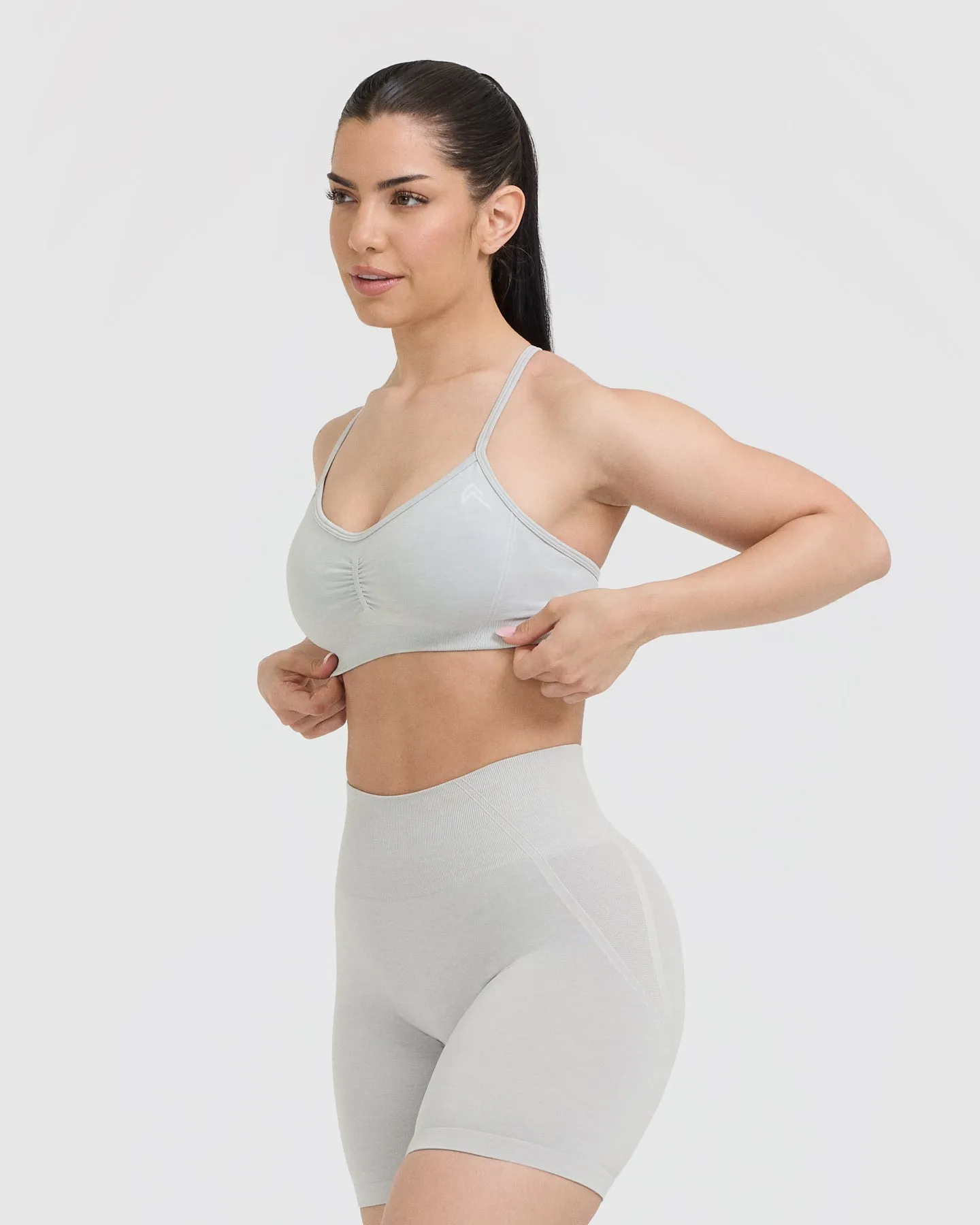 Effortless Strappy Bralette | Light Grey Marl sold by Oner Active product image thumbnail 3