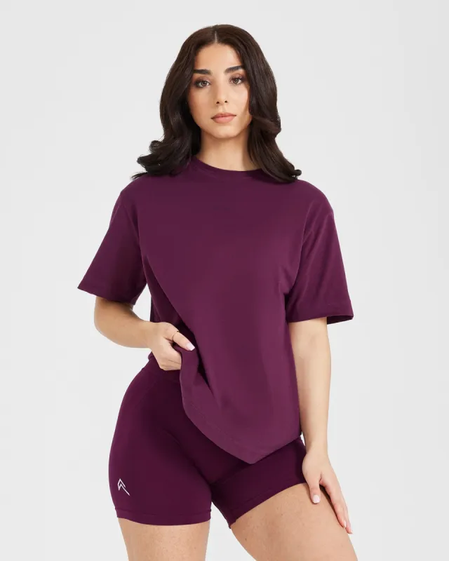 Classic Mirror Graphic Oversized T-Shirt | Washed Ripe Fig sold by Oner Active