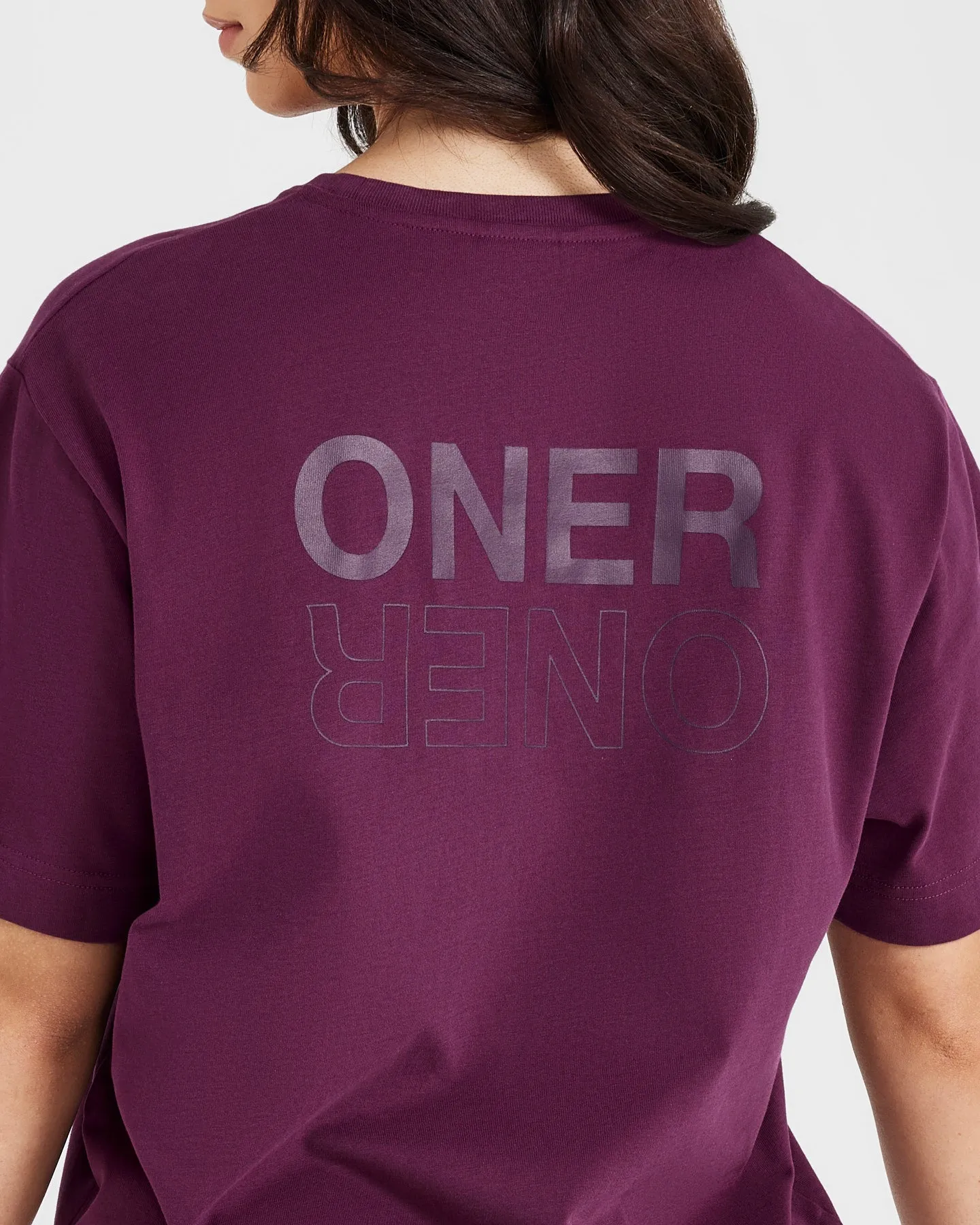 Classic Mirror Graphic Oversized T-Shirt | Washed Ripe Fig sold by Oner Active product image thumbnail 5