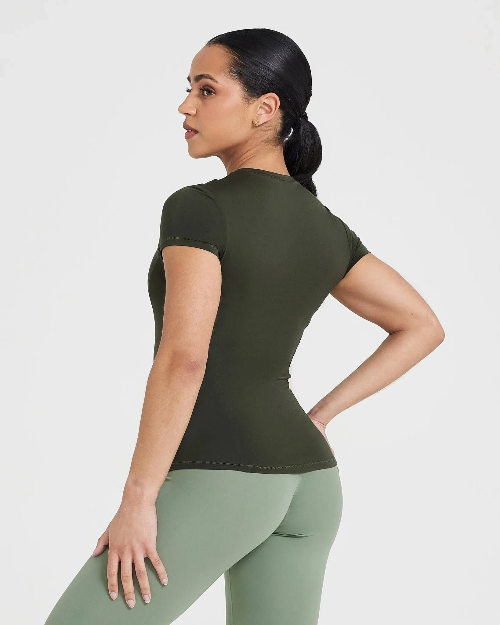 Mellow Soft Short Sleeve T-Shirt | Khaki sold by Oner Active product image thumbnail 2