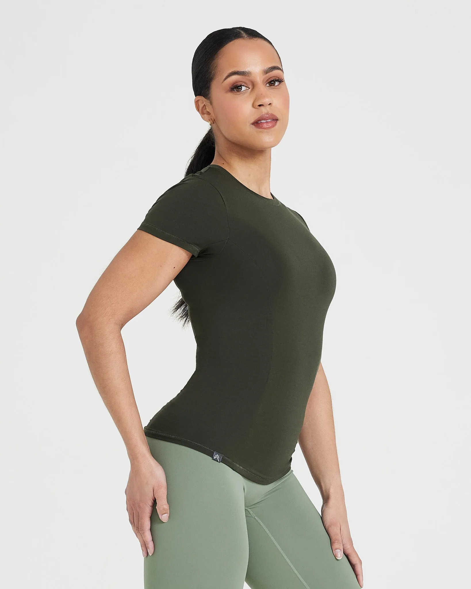 Mellow Soft Short Sleeve T-Shirt | Khaki sold by Oner Active product image thumbnail 3