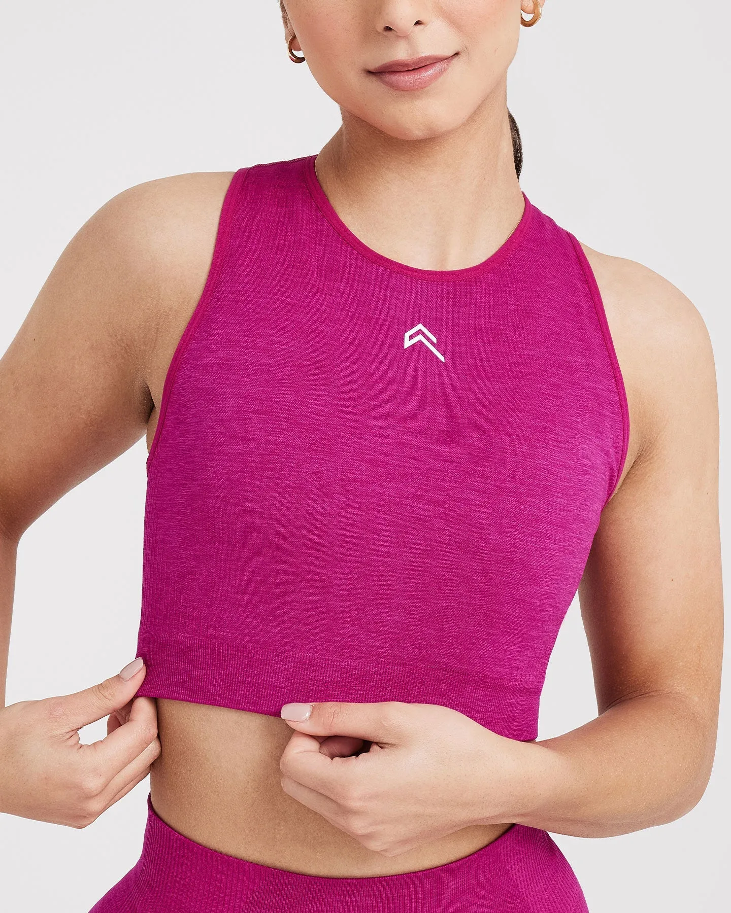 Classic Seamless 2.0 Crop Top | Fuchsia Marl sold by Oner Active product image thumbnail 4