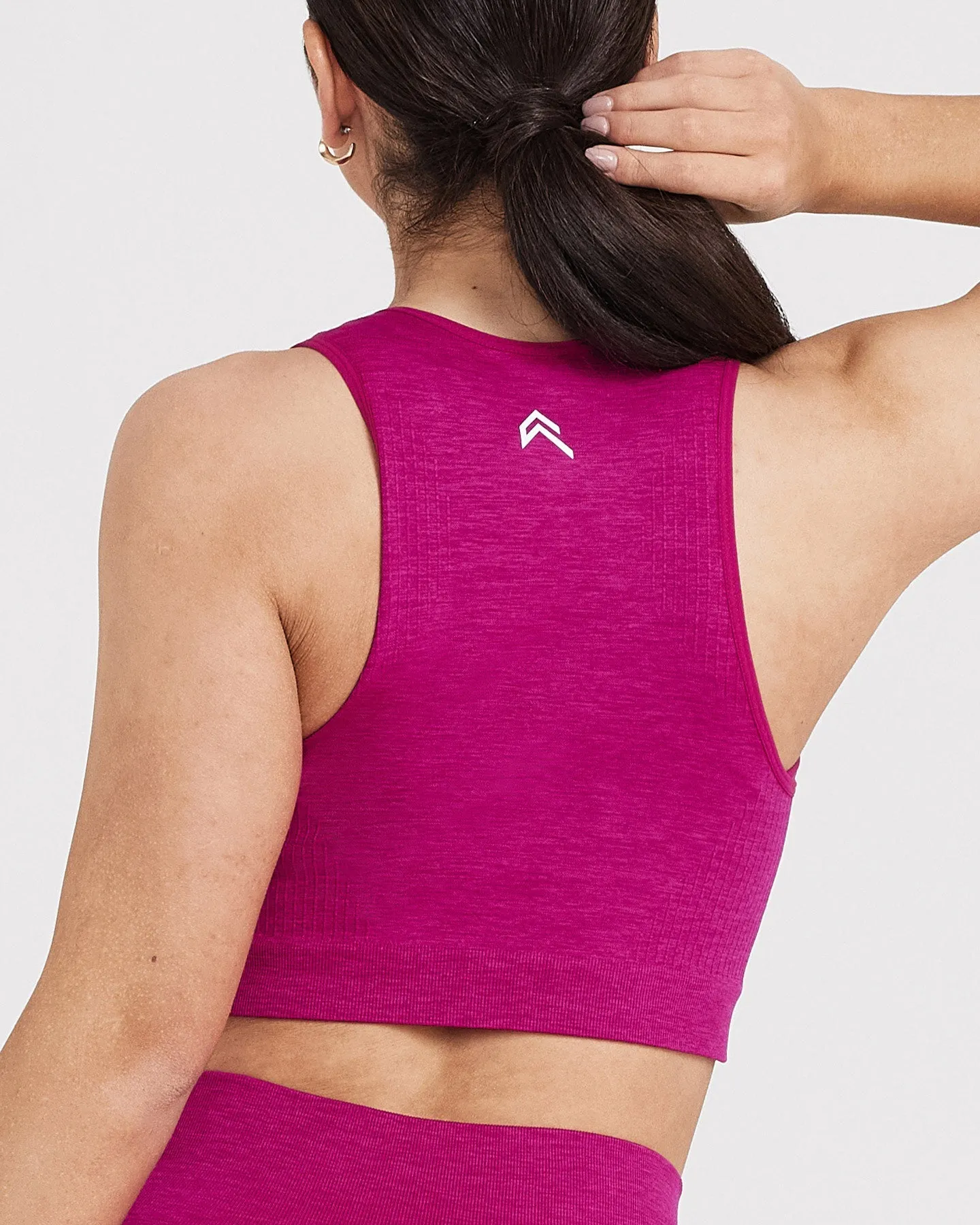 Classic Seamless 2.0 Crop Top | Fuchsia Marl sold by Oner Active product image thumbnail 5