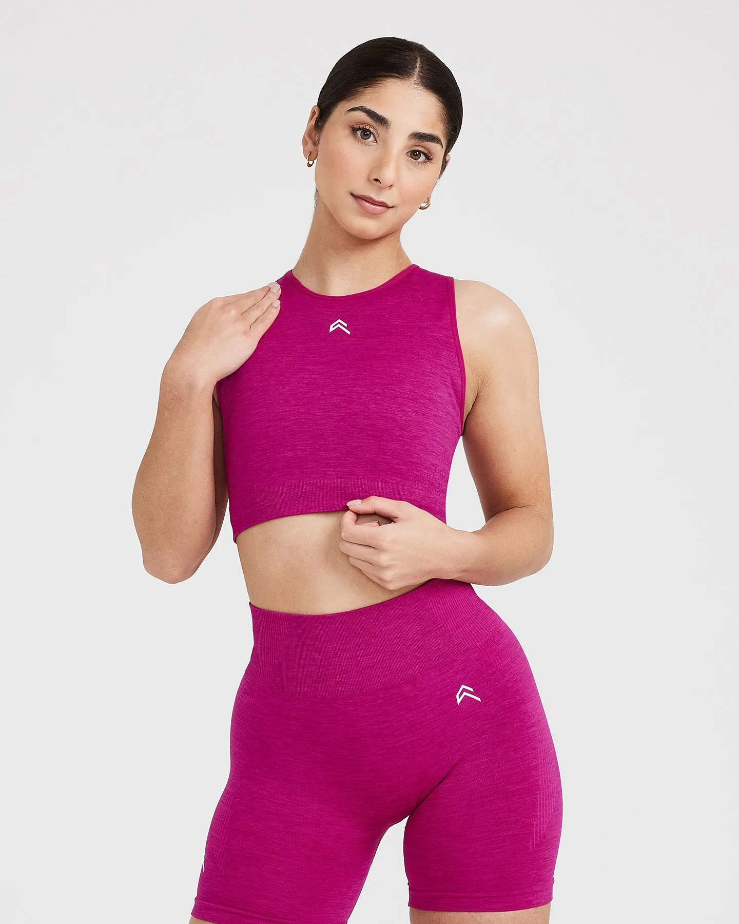 Classic Seamless 2.0 Crop Top | Fuchsia Marl sold by Oner Active