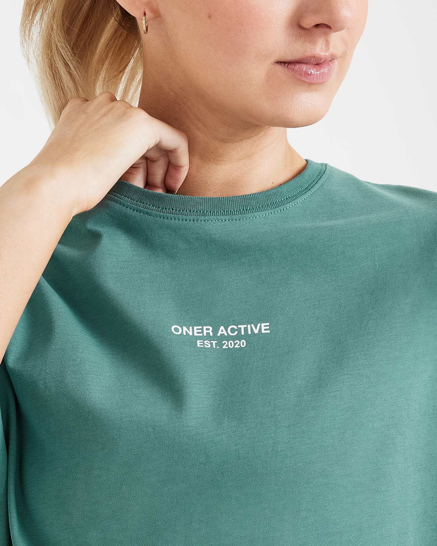 Graphic Oversized Short Sleeve Tee | Washed Mineral Green sold by Oner Active product image thumbnail 4