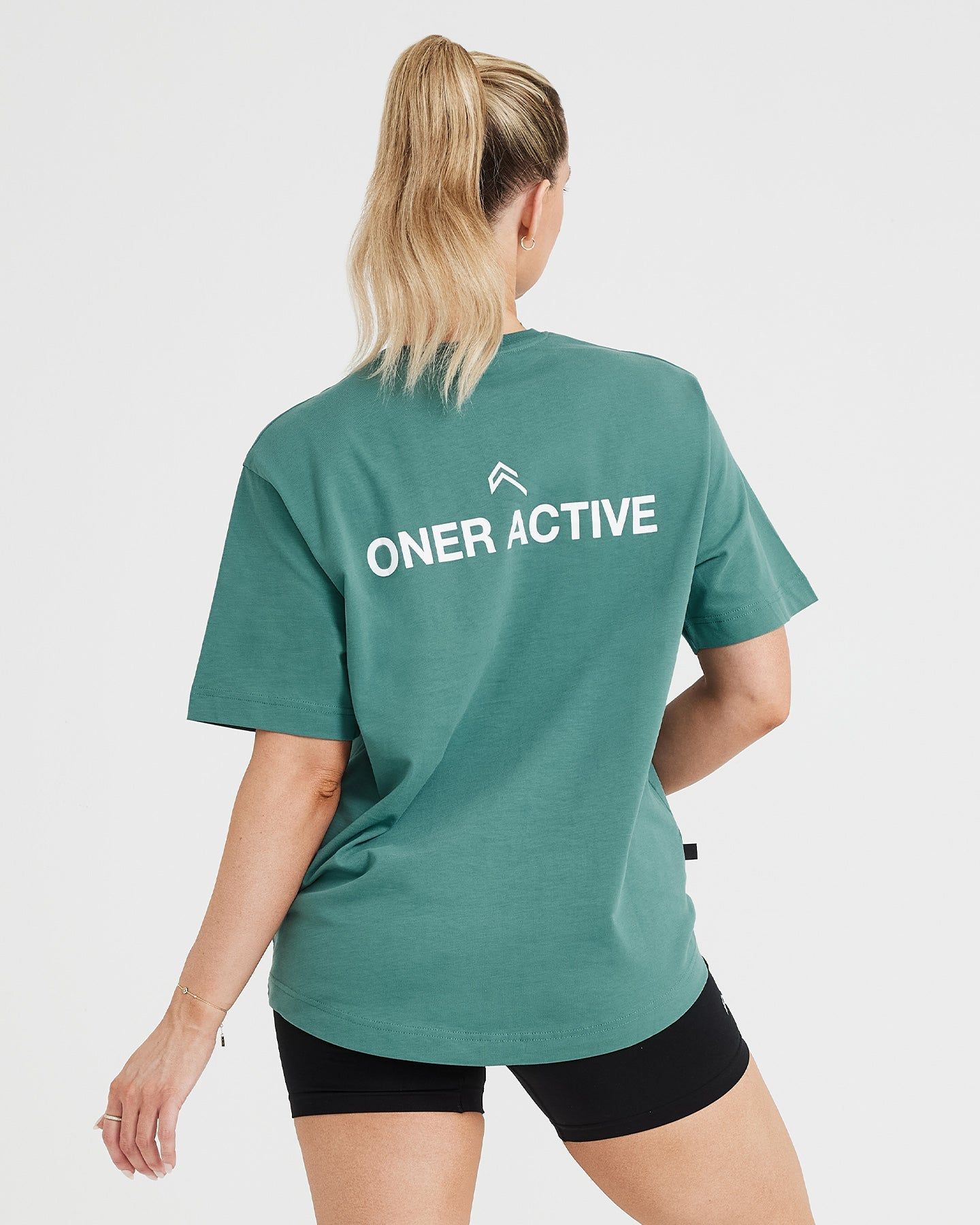 Graphic Oversized Short Sleeve Tee | Washed Mineral Green sold by Oner Active product image thumbnail 2
