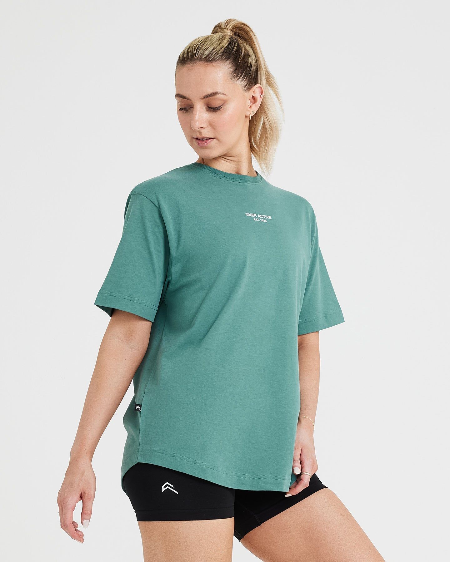 Graphic Oversized Short Sleeve Tee | Washed Mineral Green sold by Oner Active product image thumbnail 3
