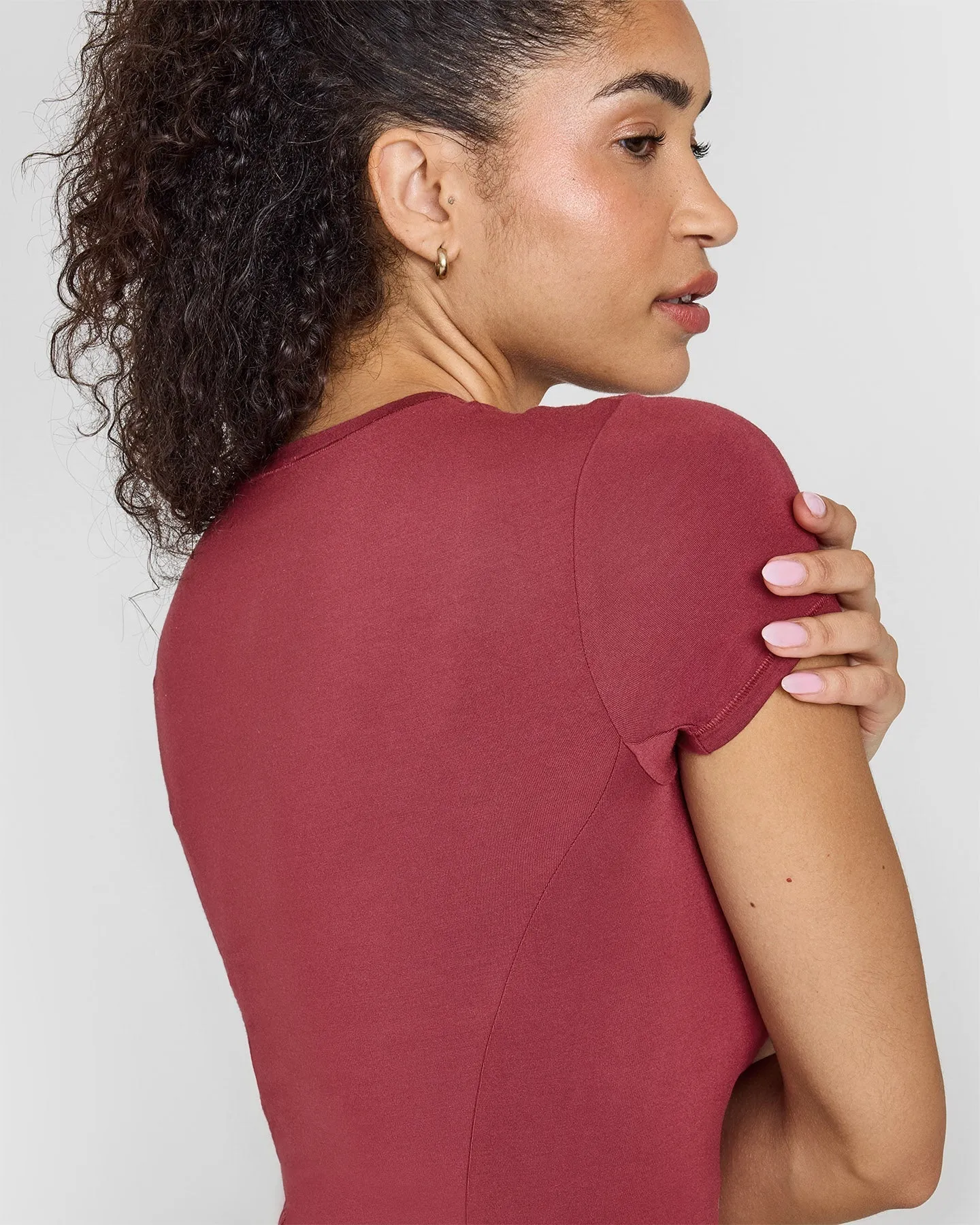 Mellow™ Soft Mid Short Sleeve T-Shirt | Burnt Cherry sold by Oner Active product image thumbnail 5
