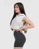 Raw Lounge Sleeveless Crop Hoodie | Light Grey Marl sold by Oner Active