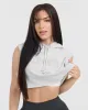 Raw Lounge Sleeveless Crop Hoodie | Light Grey Marl sold by Oner Active
