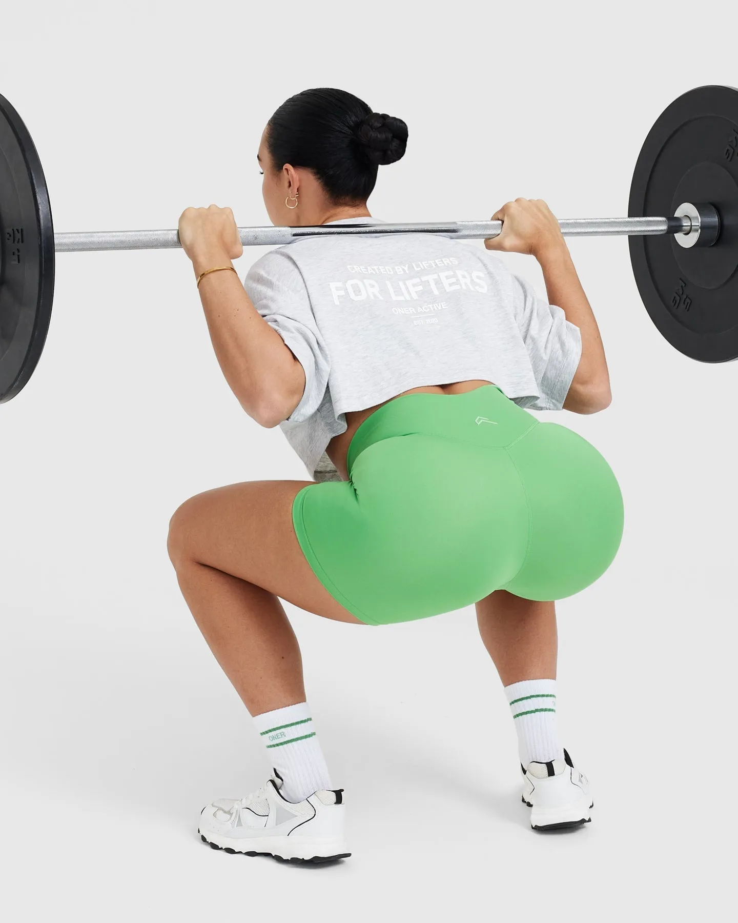 Classic Lifters Graphic Relaxed Crop Lightweight T-Shirt | Light Grey Marl sold by Oner Active product image thumbnail 3