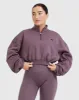 All Day Cosy Crop 1/4 Zip Sweatshirt | Vintage Purple sold by Oner Active