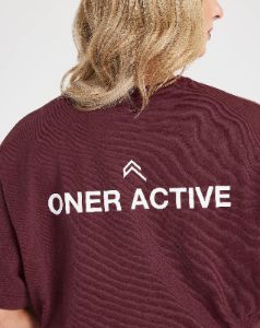 Graphic Oversized Short Sleeve Tee | Washed Rosewood sold by Oner Active