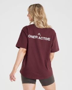 Graphic Oversized Short Sleeve Tee | Washed Rosewood sold by Oner Active