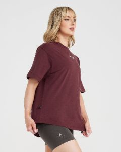 Graphic Oversized Short Sleeve Tee | Washed Rosewood sold by Oner Active