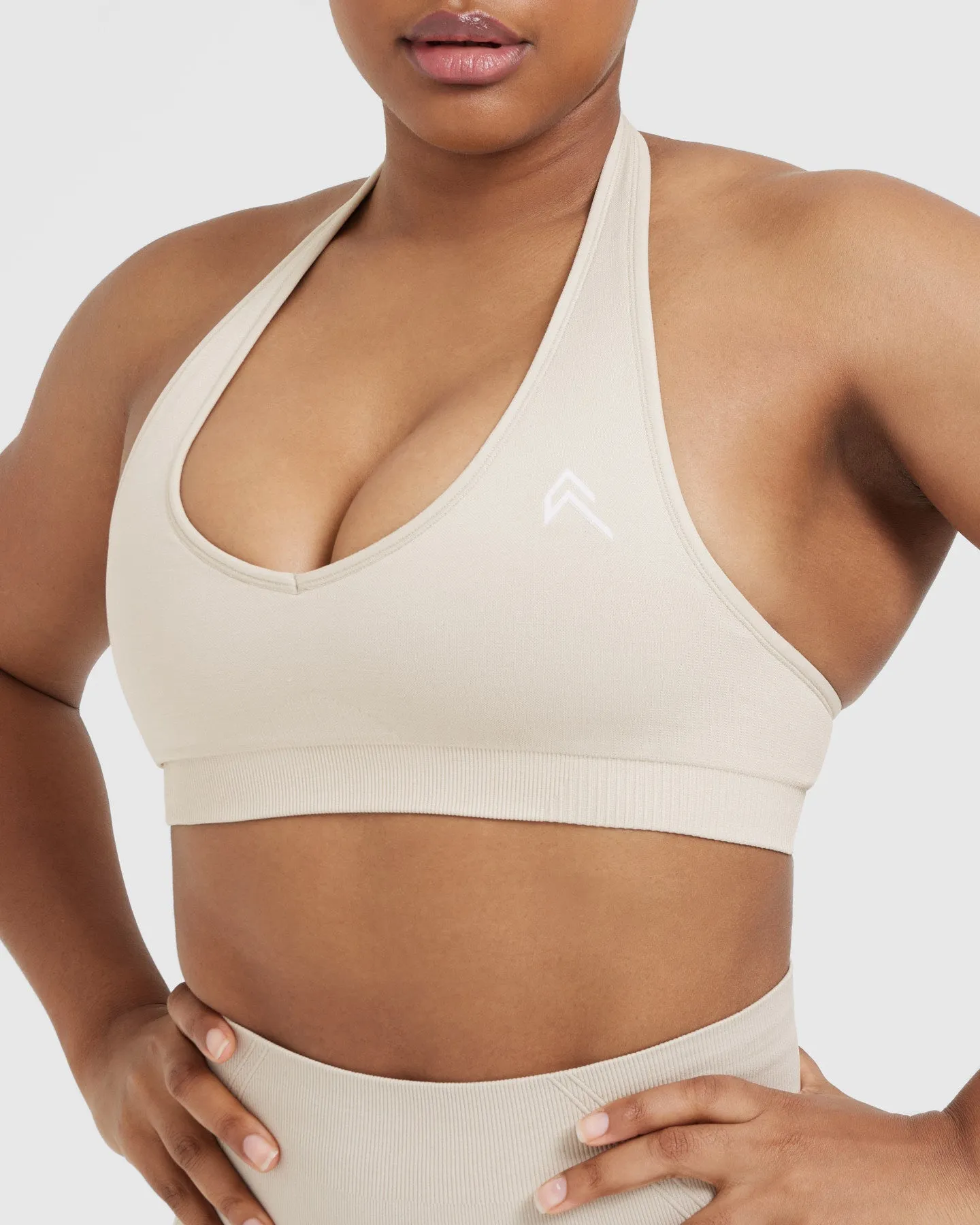 Classic Seamless 2.0 Halter Neck Bralette | Sand Marl sold by Oner Active product image thumbnail 4