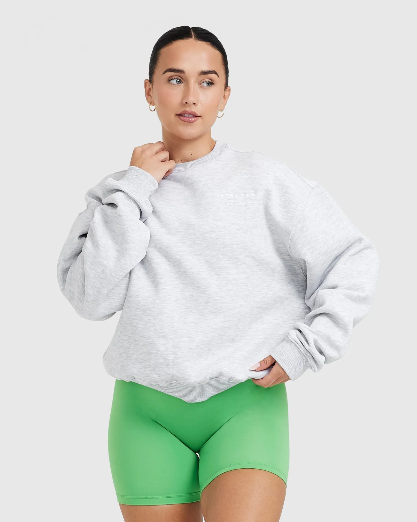 All Day Est 2020 Oversized Sweatshirt | Light Grey Marl sold by Oner Active