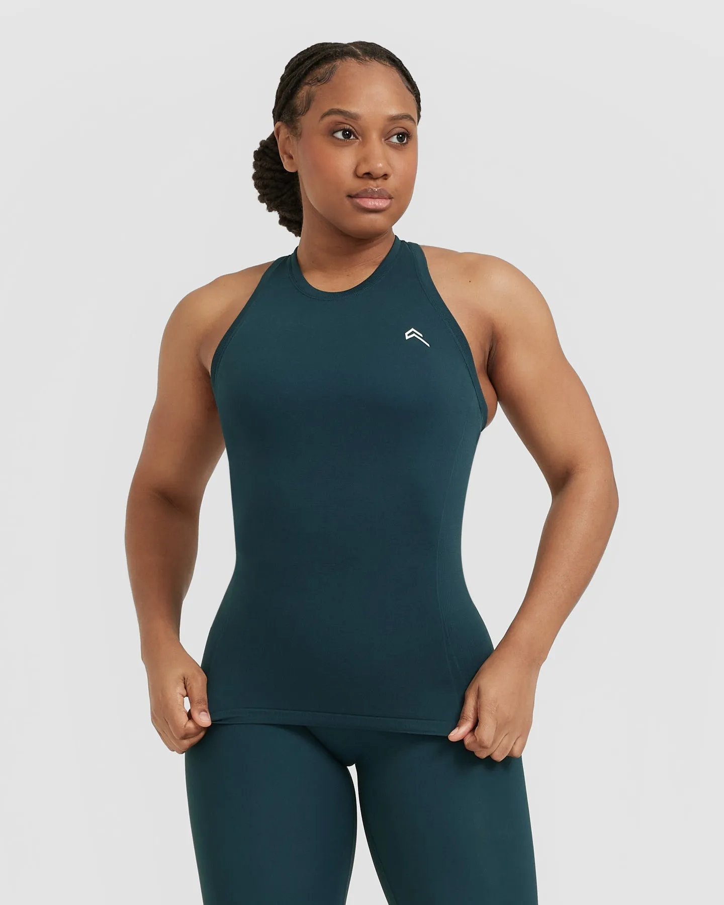 Go To Seamless Fitted High Neck Vest | Oil Blue sold by Oner Active