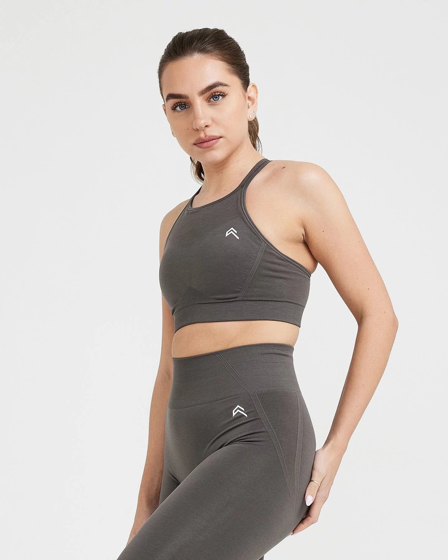 Effortless Seamless High Neck Bralette | Deep Taupe sold by Oner Active product image thumbnail 2