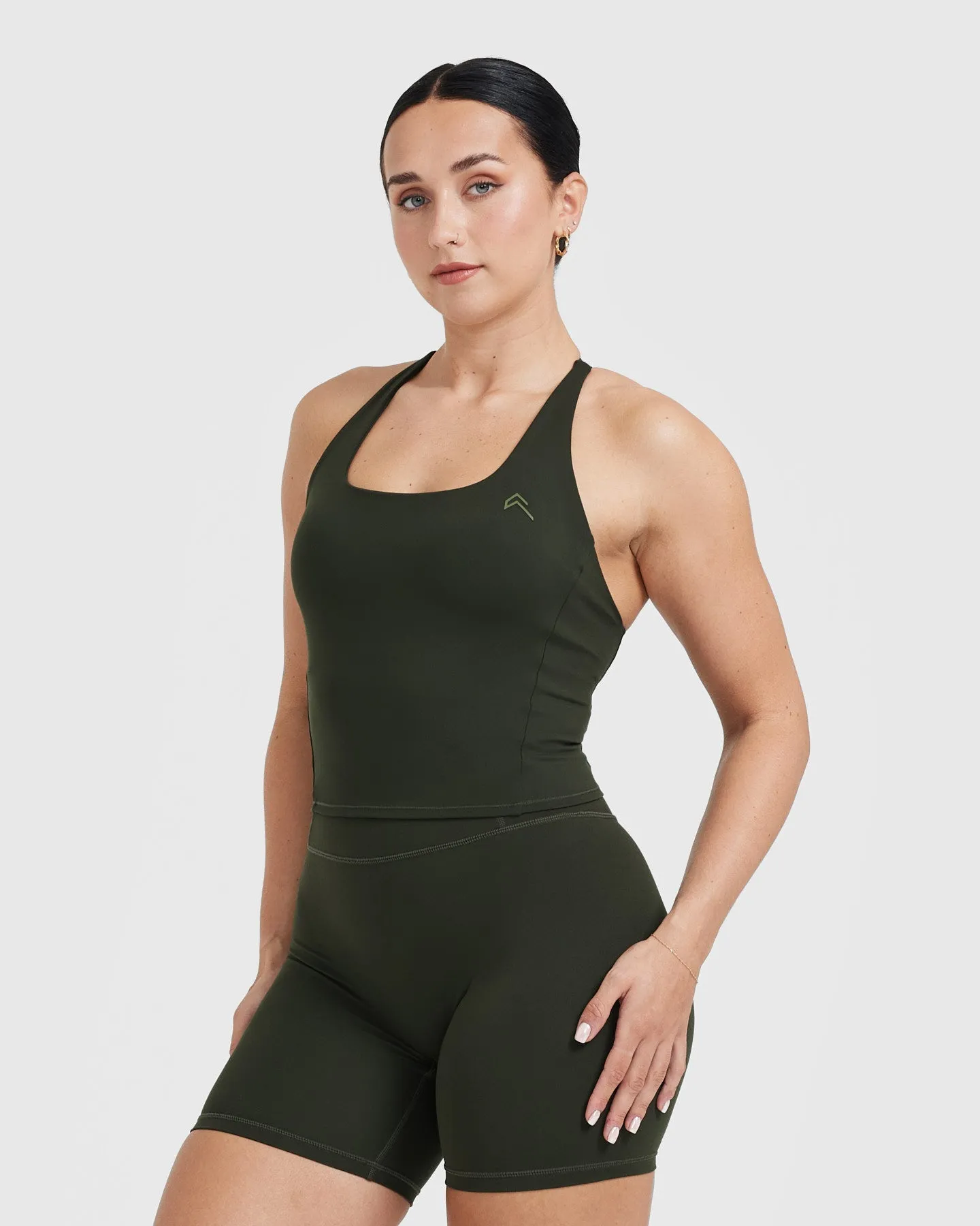 Timeless Square Neck Mid Vest | Khaki sold by Oner Active product image thumbnail 3