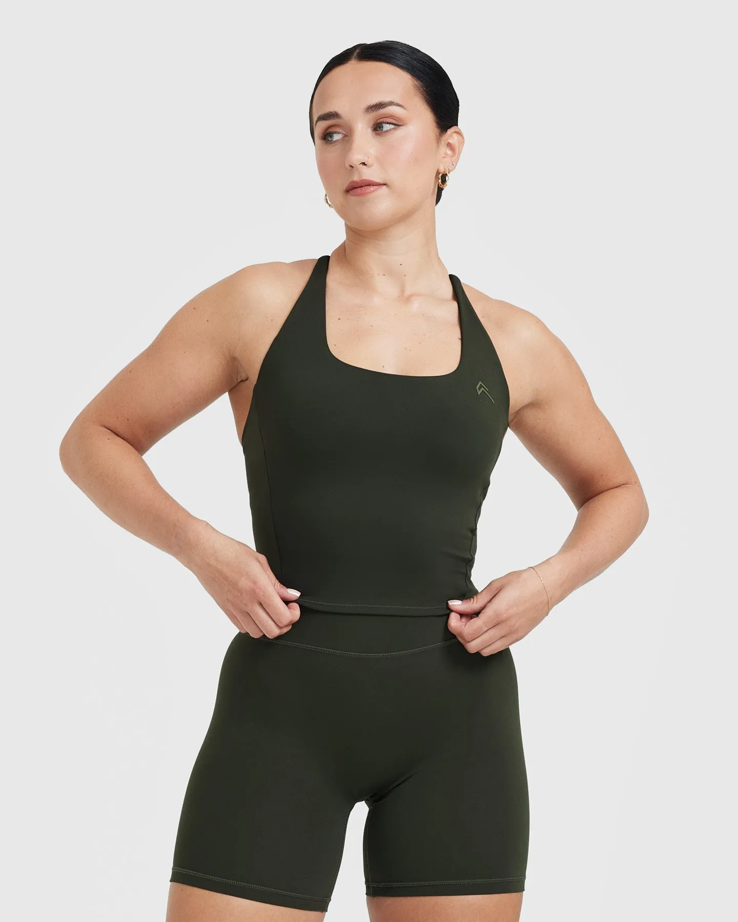 Timeless Square Neck Mid Vest | Khaki sold by Oner Active