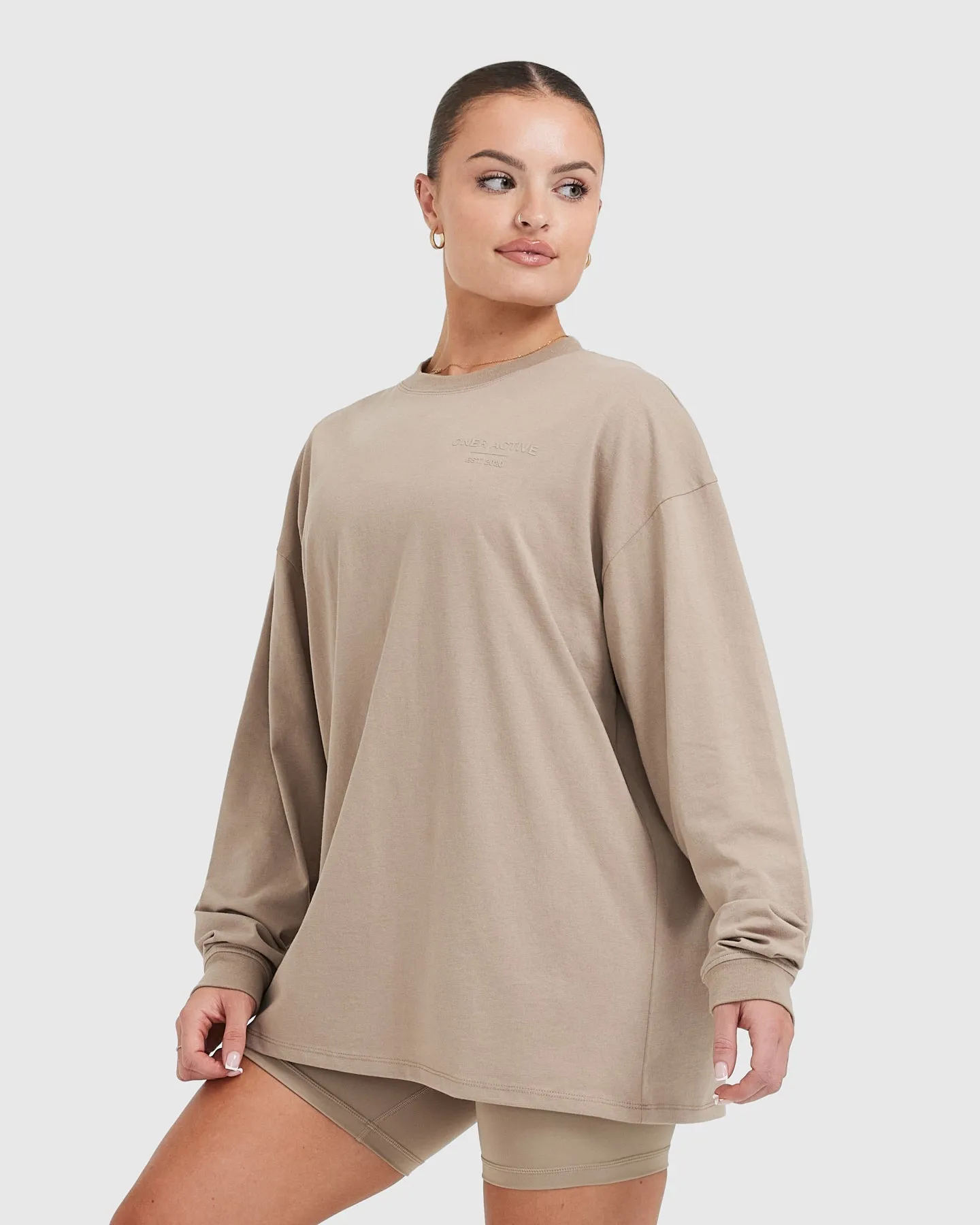 Classic Lifters Graphic Oversized Lightweight Long Sleeve Top | Sandstone sold by Oner Active product image thumbnail 3