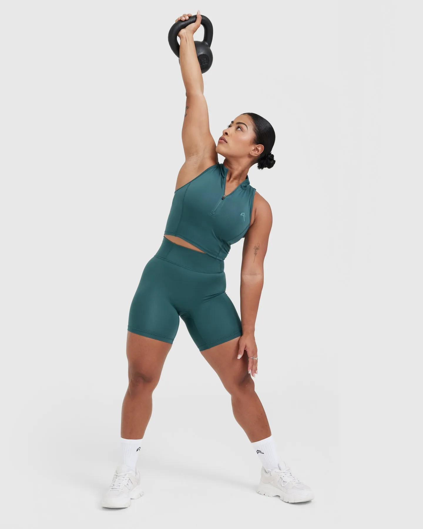 Timeless Half Zip Crop Tank | Marine Teal sold by Oner Active product image thumbnail 5