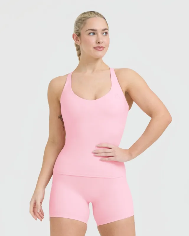 Unified V-Neck Cross Back Vest | Petal Pink sold by Oner Active