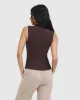 Mellow Rib Mock Neck Tank | Plum Brown sold by Oner Active