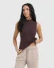 Mellow Rib Mock Neck Tank | Plum Brown sold by Oner Active