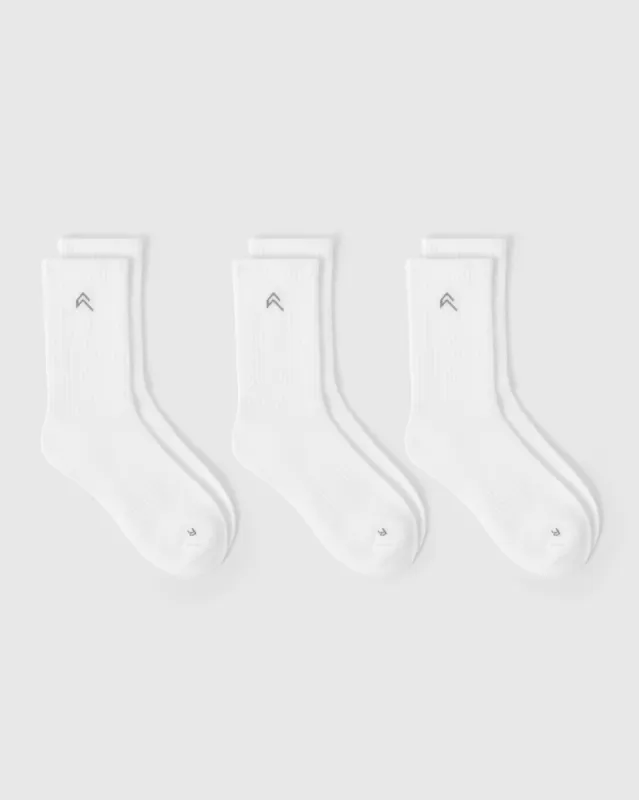 Lightweight Crew Socks 3 Pack | White sold by Oner Active