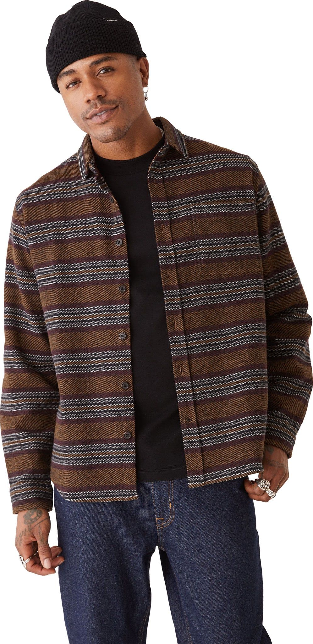 Striped Blanket Shirt - Men's|-|Chemise couverture à rayures - Homme sold by The Last Hunt