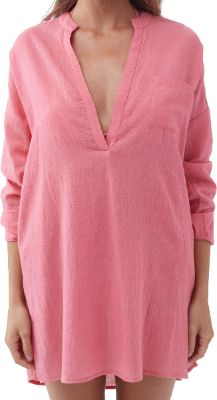 Belizin Woven Long Sleeve Mini Coverup Dress - Women's|-|Robe cache-maillot tissé à manches longues Belizin - Femme sold by The Last Hunt