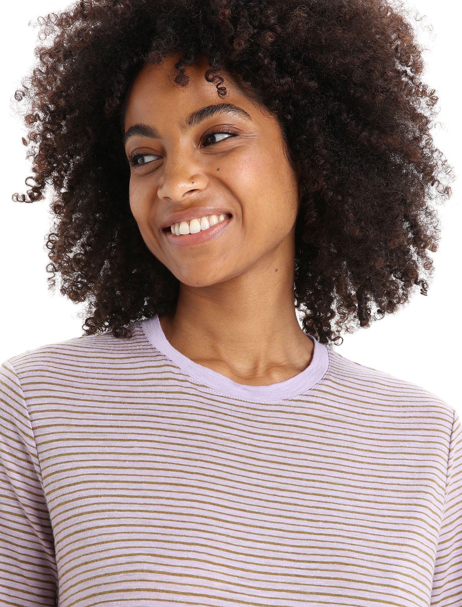 Merino Linen Short Sleeve Stripe Tee - Women's|-|T-shirt rayé en lin mérinos - Femme sold by The Last Hunt product image thumbnail 2