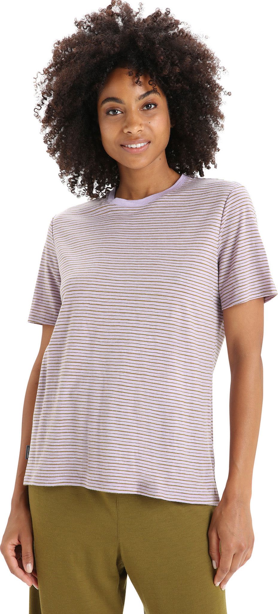Merino Linen Short Sleeve Stripe Tee - Women's|-|T-shirt rayé en lin mérinos - Femme sold by The Last Hunt product image thumbnail 3