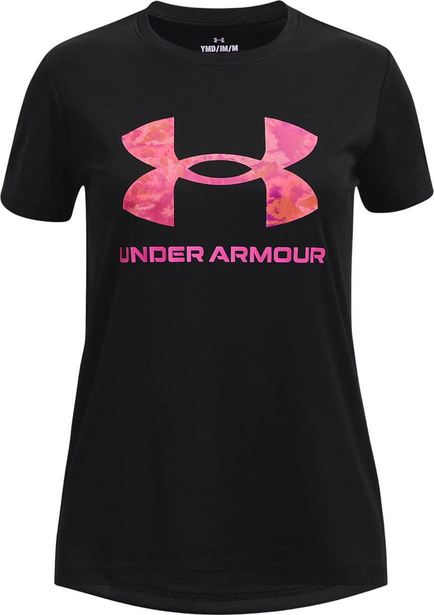 UA Tech Print Fill Big Logo Short Sleeve Tee - Girl|-|T-shirt avec logo imprimé UA Tech - Fille sold by The Last Hunt product image thumbnail 3