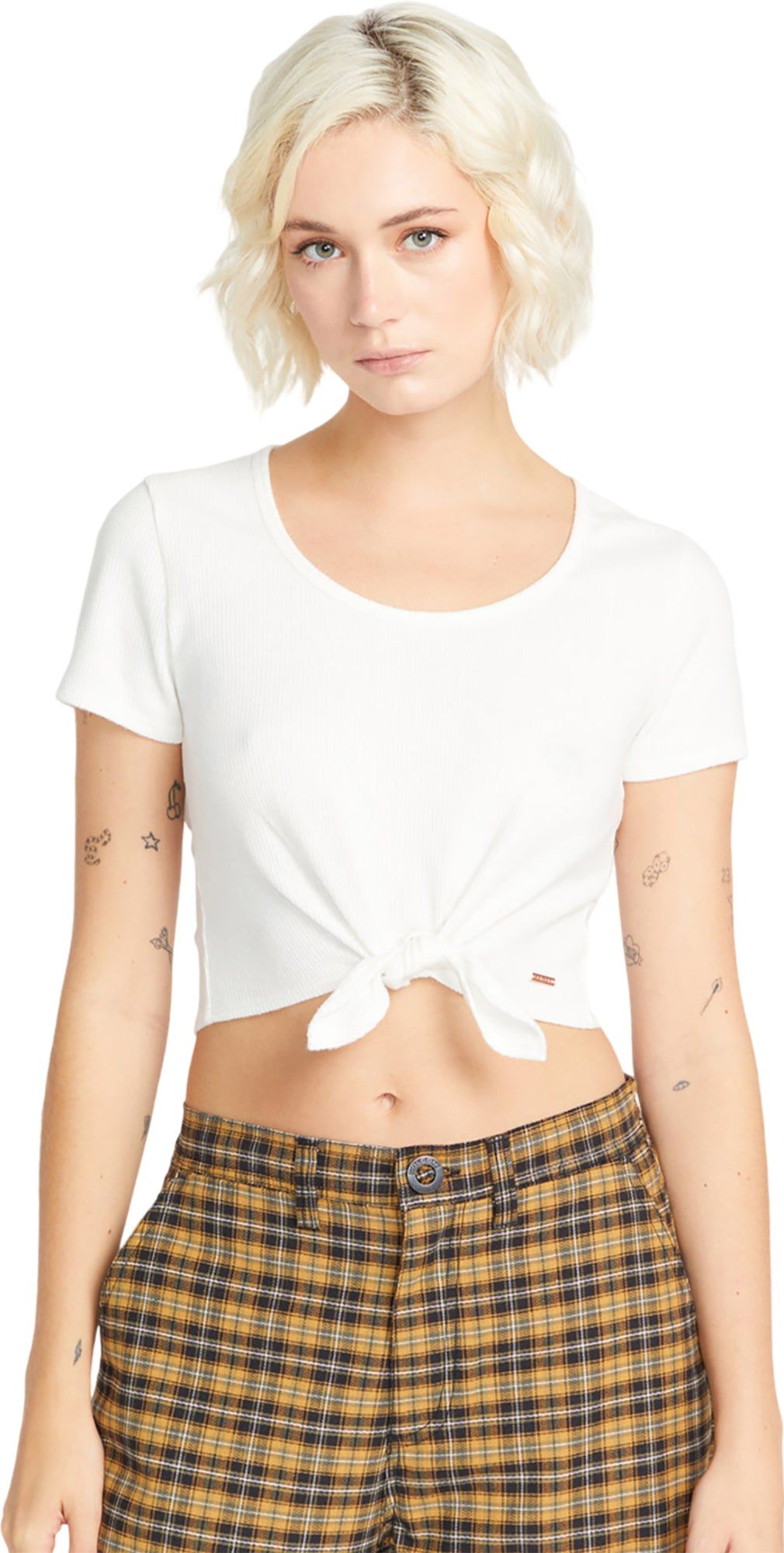 Lived In Lounge Rib Tie Front T-Shirt - Women's|-|T-shirt côtelé noué sur le devant Lived In Lounge - Femme sold by The Last Hunt product image thumbnail 3