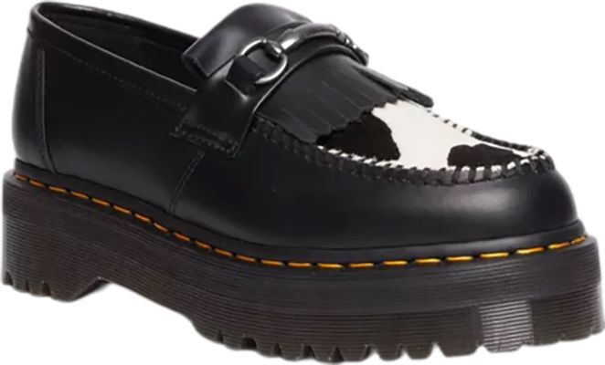 Adrian Snaffle Hair On & Leather Cow Print Kiltie Loafers - Unisex|-|Mocassins à franges Hair On & Leather Cow Print Adrian Snaffle - Unisexe sold by The Last Hunt