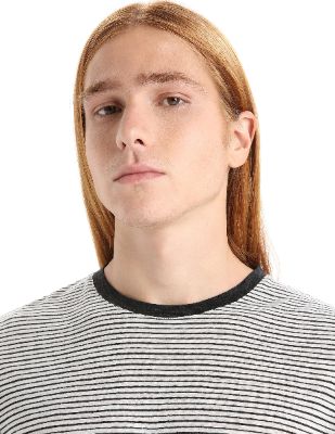 Merino Linen Stripe Short Sleeve Tee - Men's|-|T-shirt rayée en lin mérinos - Homme sold by The Last Hunt