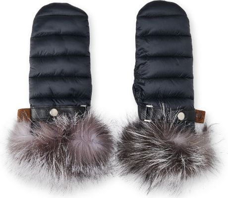 Puffer Mittens with Upcycled Fur Trim - Women's|-|Mitaines matelassées avec garniture en fourrure recyclée - Femme sold by The Last Hunt