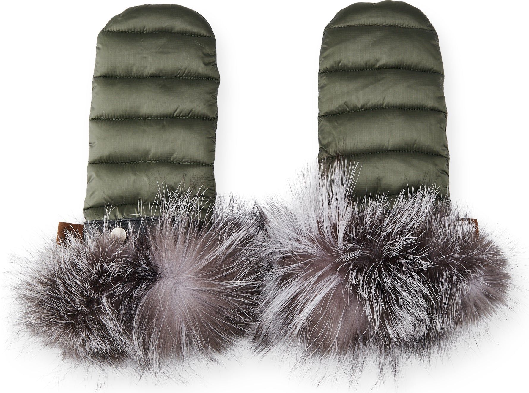 Puffer Mittens with Upcycled Fur Trim - Women's|-|Mitaines matelassées avec garniture en fourrure recyclée - Femme sold by The Last Hunt product image thumbnail 2