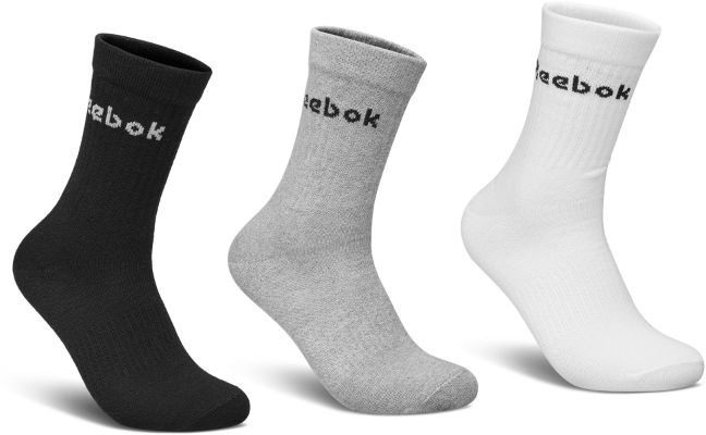 Active Core 3 Pairs Crew Socks - Men's|-|Chaussettes mi-mollet 3 paires Active Core - Homme made by Reebok