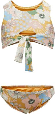 Twiggy Banded Tie Front High Neck Swim Set - Girls|-|Maillot de bain à nouer sur le devant à col montant Twiggy Banded - Fille sold by The Last Hunt