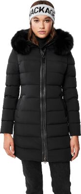 Calla Stretch Light Down Coat with Blue Fox Fur - Women's|-|Manteau en duvet Calla extensible en duvet léger avec fourrure de renard bleu - Femme made by Mackage