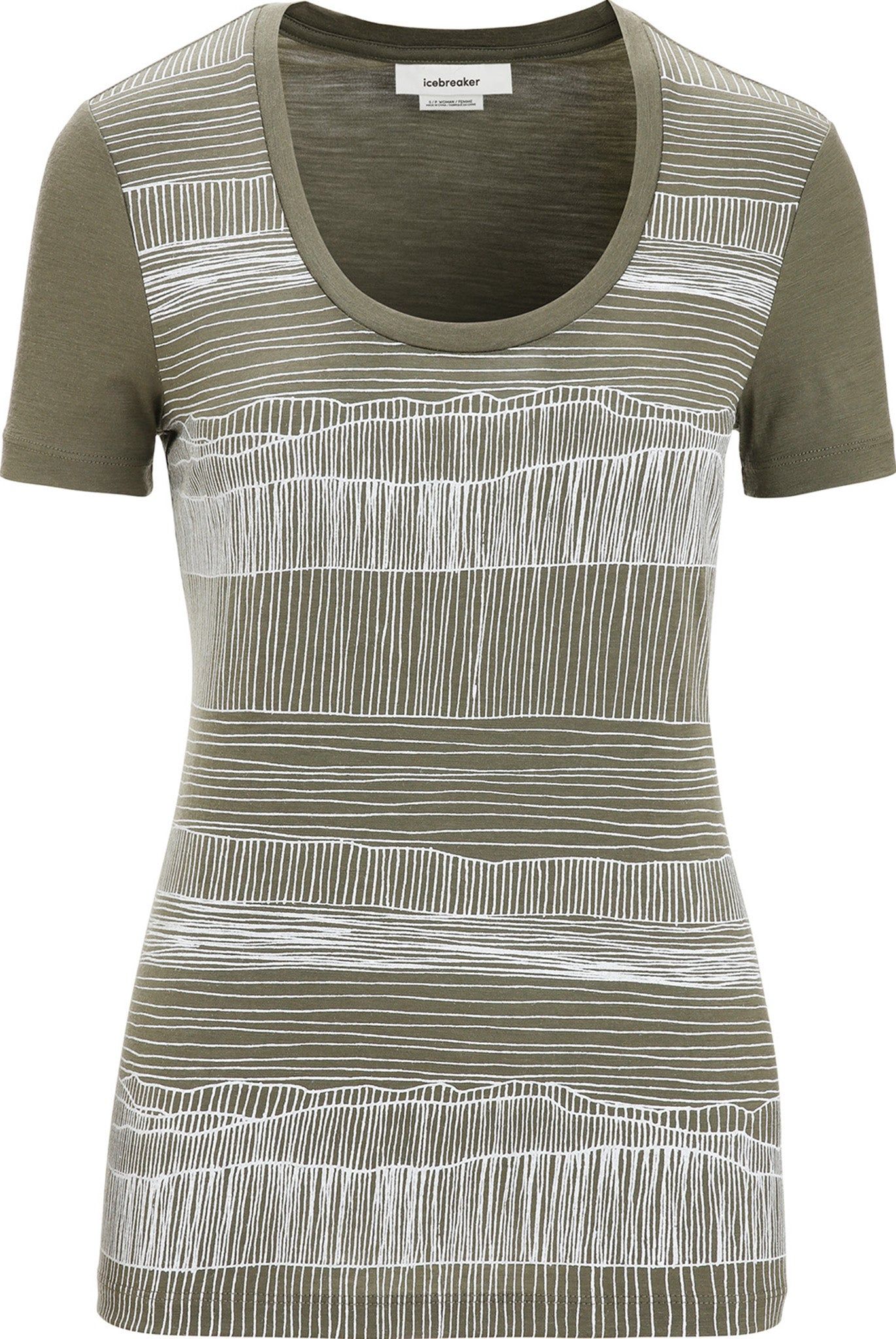 Tech Lite II Reflection Lines Merino Short Sleeve Scoop Neck T-Shirt - Women's|-|T-shirt en laine mérinos à manches courtes et encolure dégagée Reflection Lines Tech Lite II - Femme sold by The Last Hunt