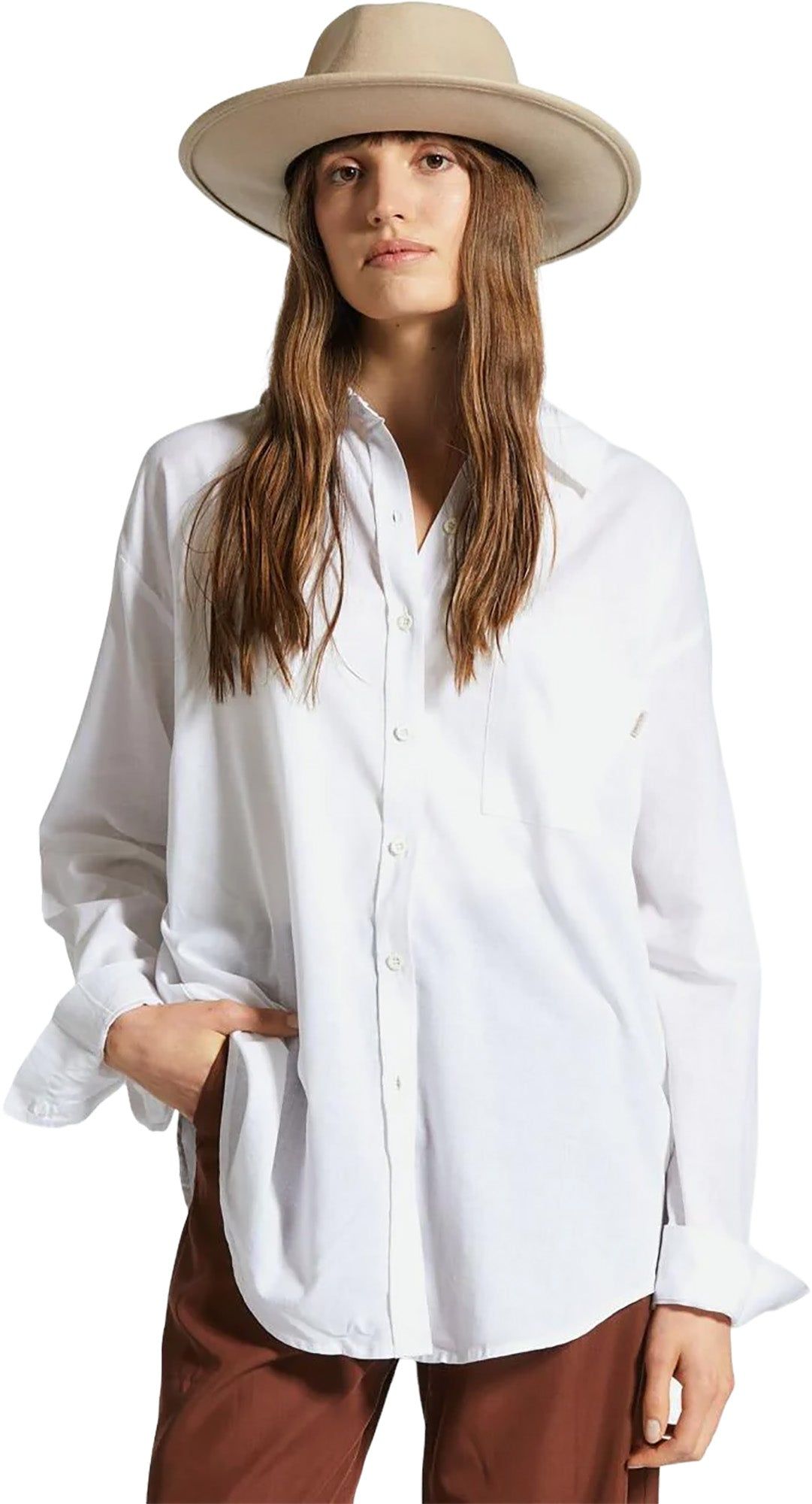 Sidney Oversized Long Sleeve Woven Overshirt - Women's|-|Surchemise tissée surdimensionnée à manches longues Sidney - Femme sold by The Last Hunt product image thumbnail 4