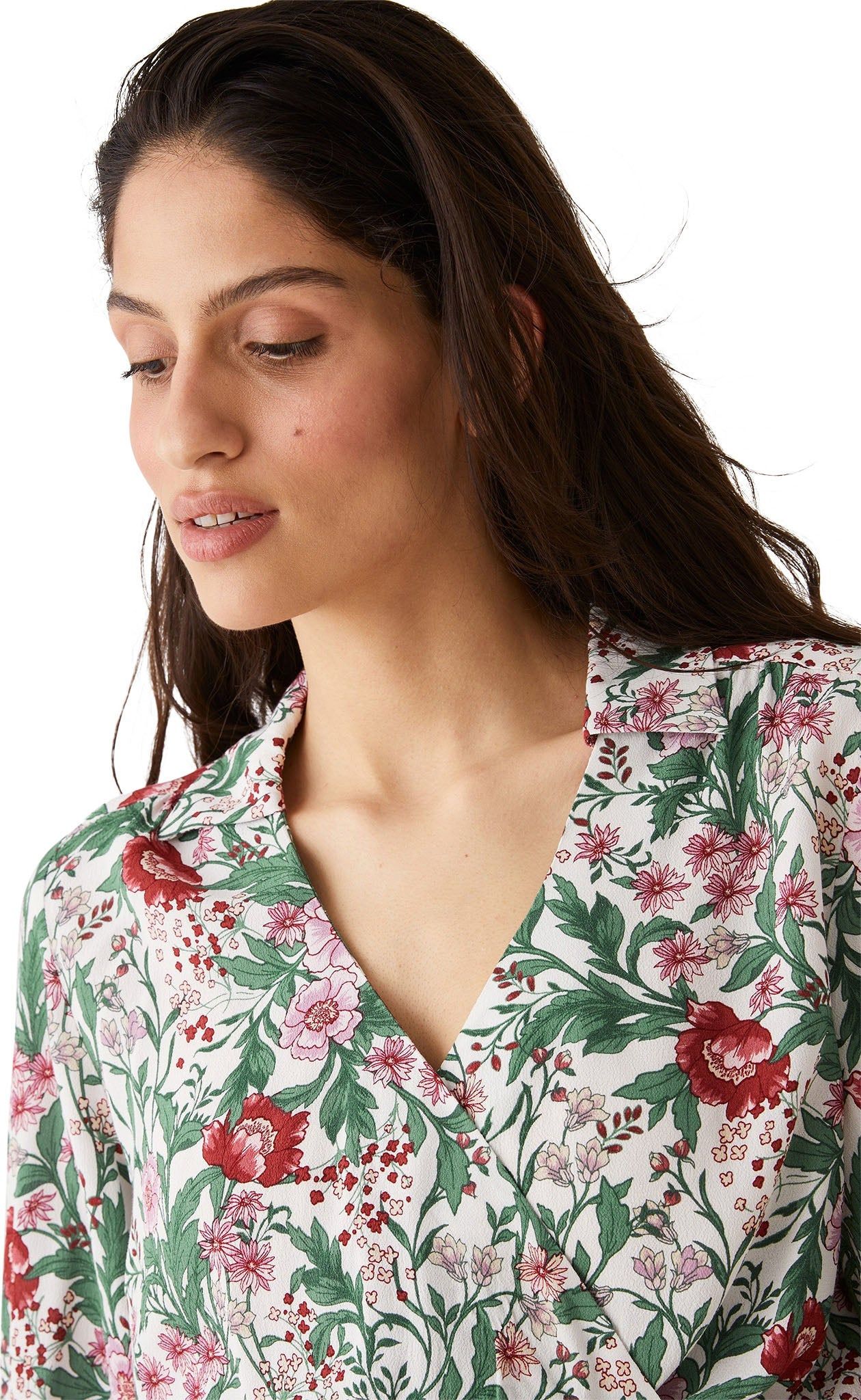 Botanical Print Wrap Top - Women's|-|Haut cache-cœur à imprimé botanique - Femme sold by The Last Hunt product image thumbnail 3