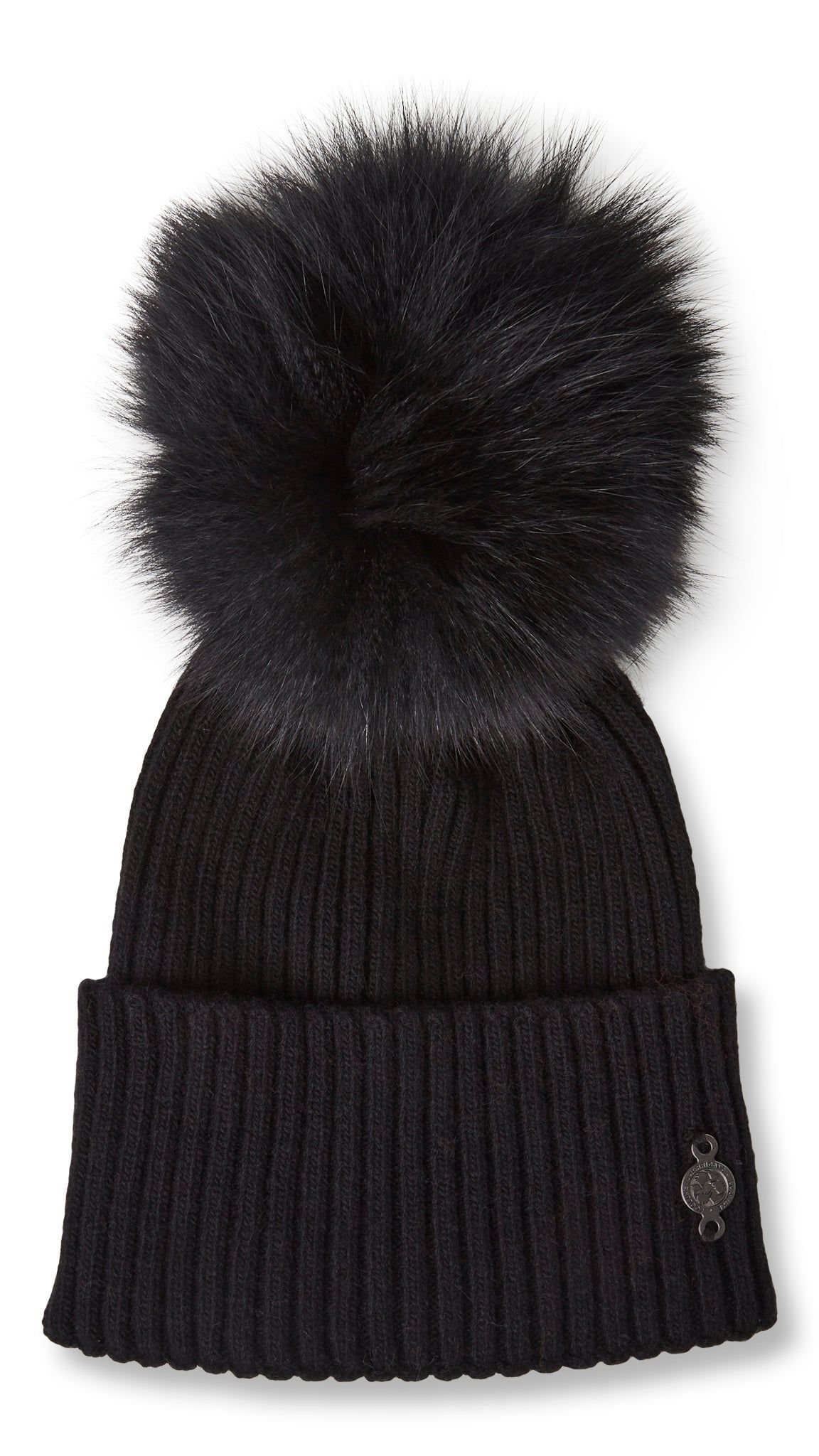 Recycled Cashmere Beanie With Reused Fur Pom - Women's|-|Tuque en cachemire recyclé avec pompon en fourrure réutilisée - Femme sold by The Last Hunt product image thumbnail 2